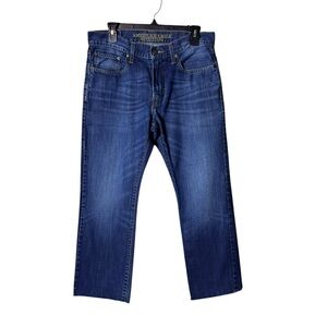 American Eagle Mens Original Straight Jeans Size 31 Capsule Denim Dark‎ Wash